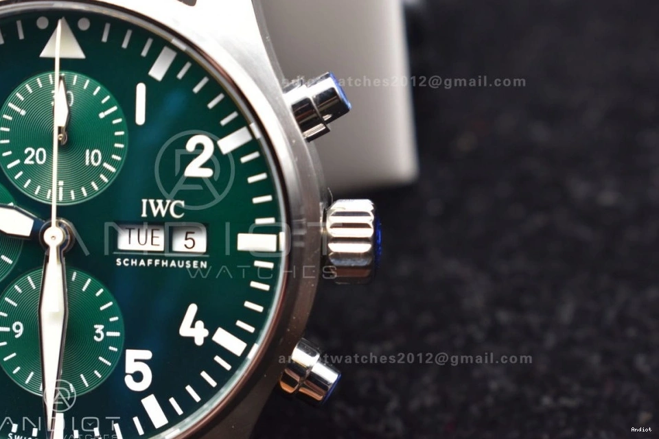Strap Edition Green on 1:1 ZF Dial Brown V2 Pilot Chronograph A7750 IW377726 Leather Best 0408